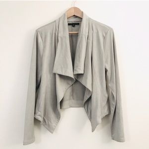 Romeo + Juliet faux suede drape front jacket